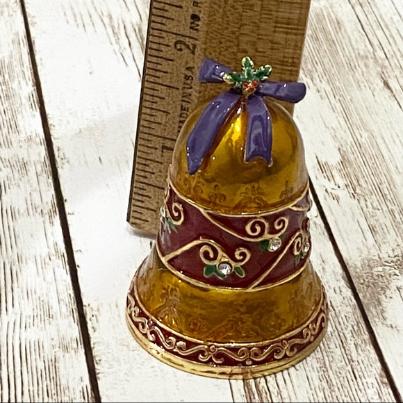 Sleigh Bells Purple Christmas Bell Enamel Trinket - Picture 9 of 12